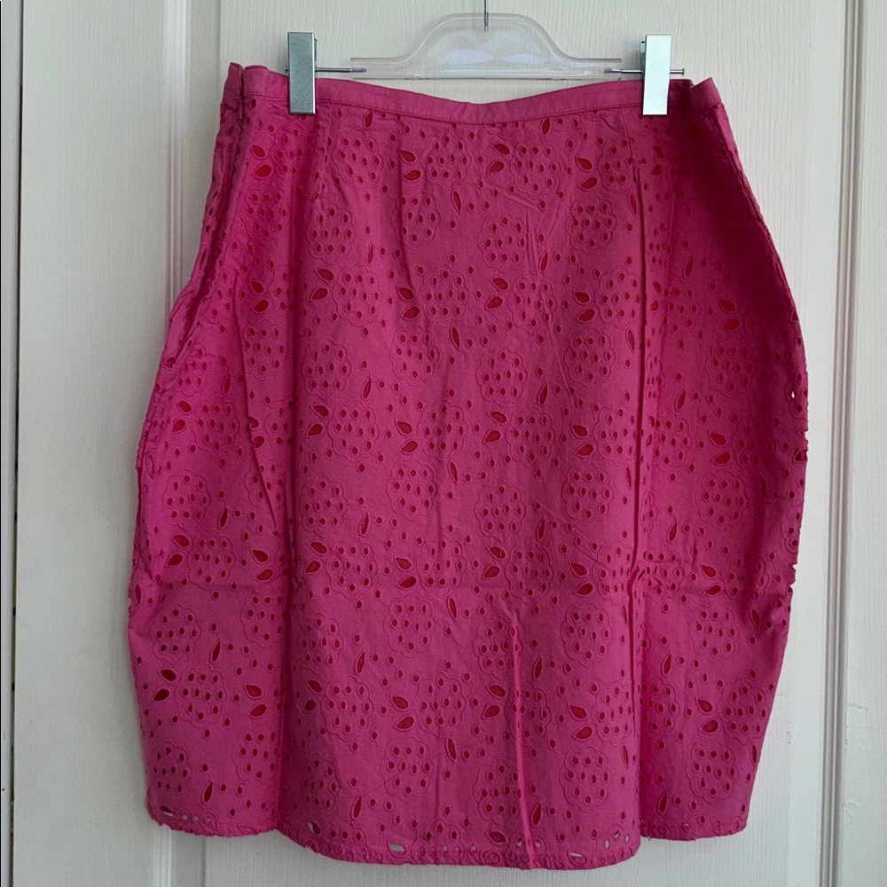 Boden Pink Eyelet Skirt BODEN Women's Broderie Pencil Skirt, Pink, US 14R - Picture 2 of 10
